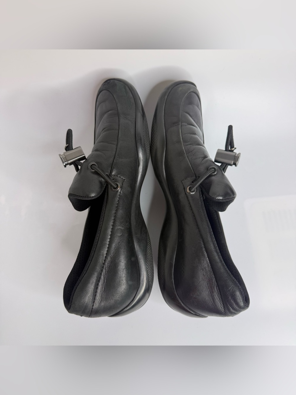 PRADA Men’s Calzature Donna Black Leather Sport Shoes Sz37.5 - Picture 4 of 7